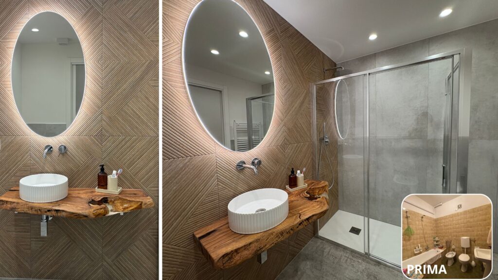 secondo bagno prima dopo ristrutturazione appartamento Rimini