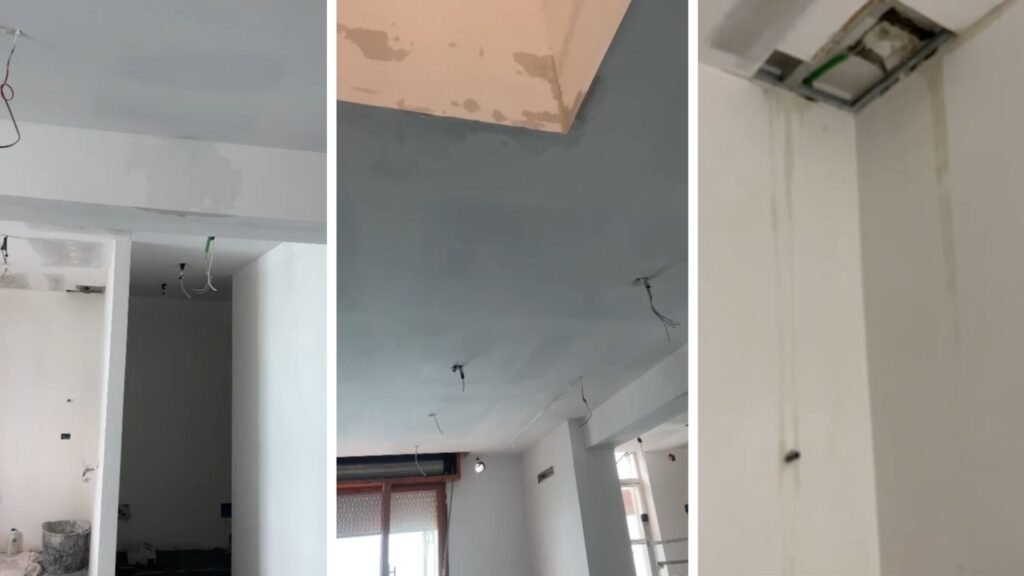 infiltrazioni acqua appartamento Rimini danni da lavori esterni controsoffitto